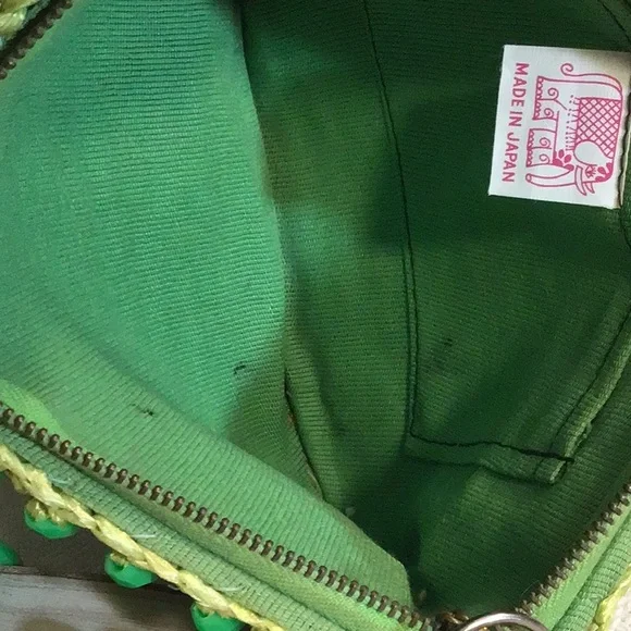 Vintage 1950 green beaded and Wicker purse in excellent condition - Picture 5 of 8